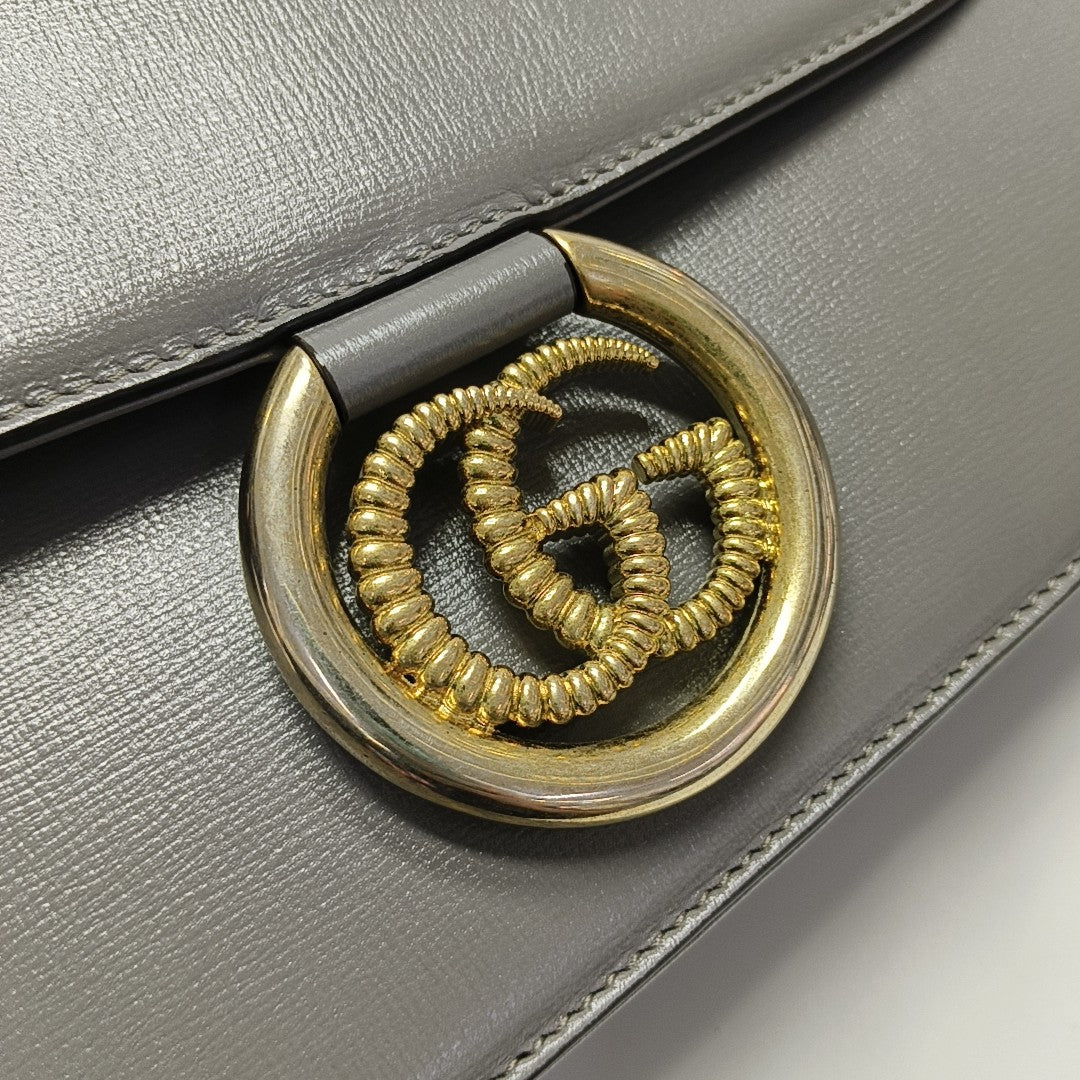 GG Ring Medium Calfskin Gray