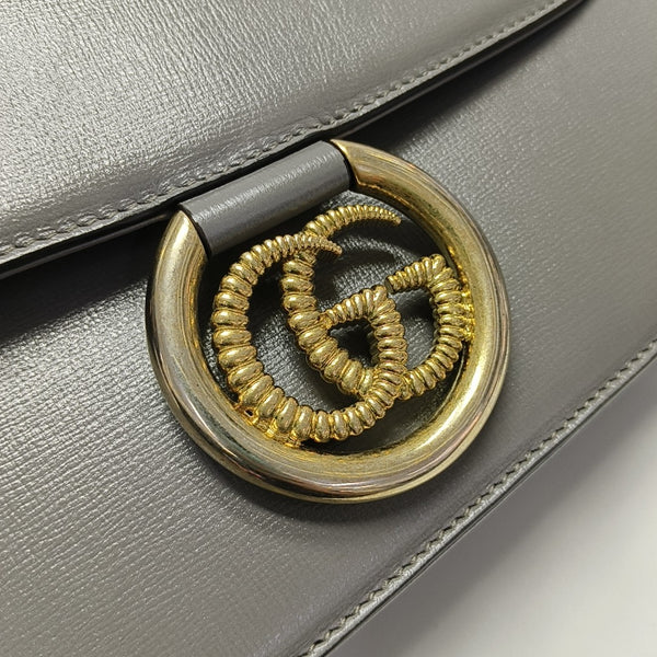 GG Ring Medium Calfskin Gray