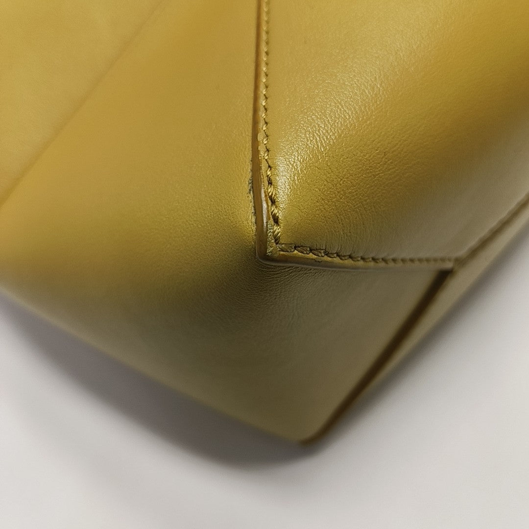 Puzzle Fold Mini Quilted Calfskin Yellow