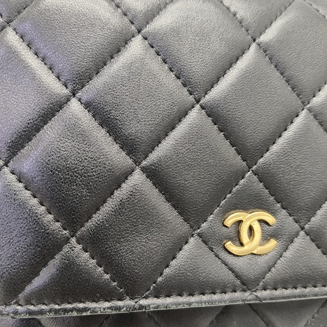 WOC Mini Quilted Lambskin Black
