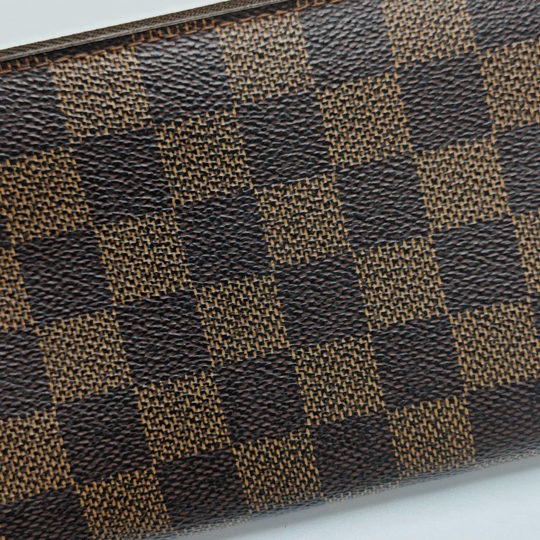 ZIPPY Damier Ebene Coated Canvas Brown Wallet