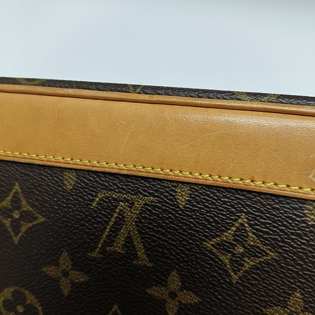 SHARON STONE Monogram Coated Canvas Brown