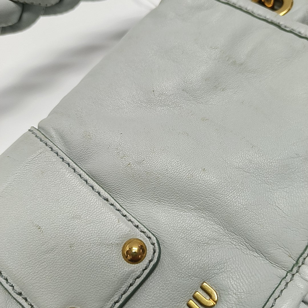 Miu Coffer Lambskin Blue