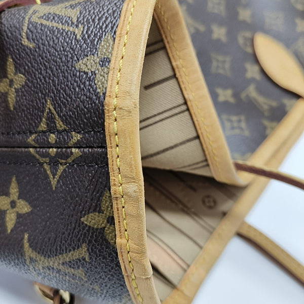 NEVERFULL MM Monogram Coated Canvas Brown