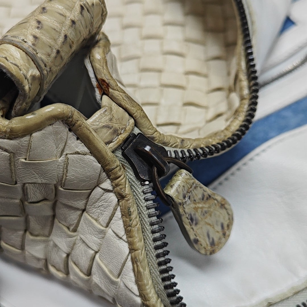 Leather Shoulder Bag White