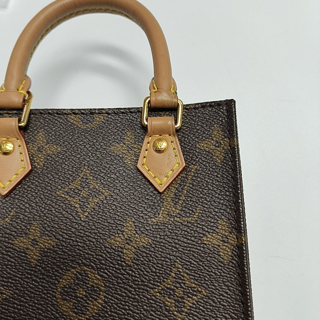 SAC PLAT Mini Monogram Coated Canvas Brown