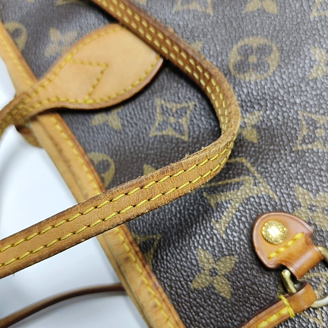 NEVERFULL GM Monogram Coated Canvas Brown