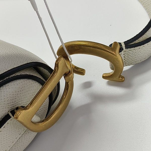 Saddle Medium Calfskin White