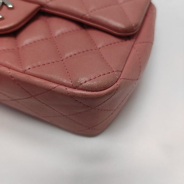 CLASSIC FLAP Mini Quilted Grained Calfskin Pink