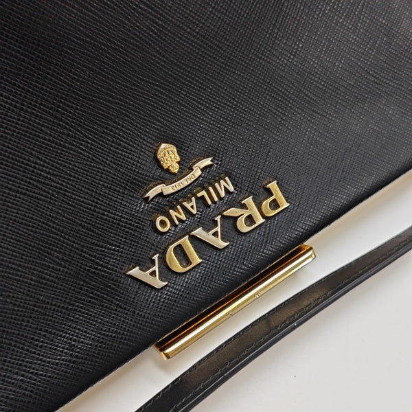 Light Frame Saffiano Calfskin Black