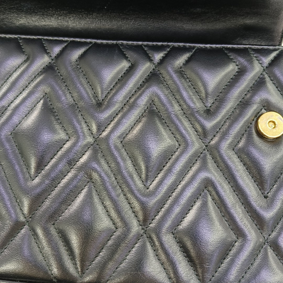 Quilted Calfskin Shoulder Bag Black