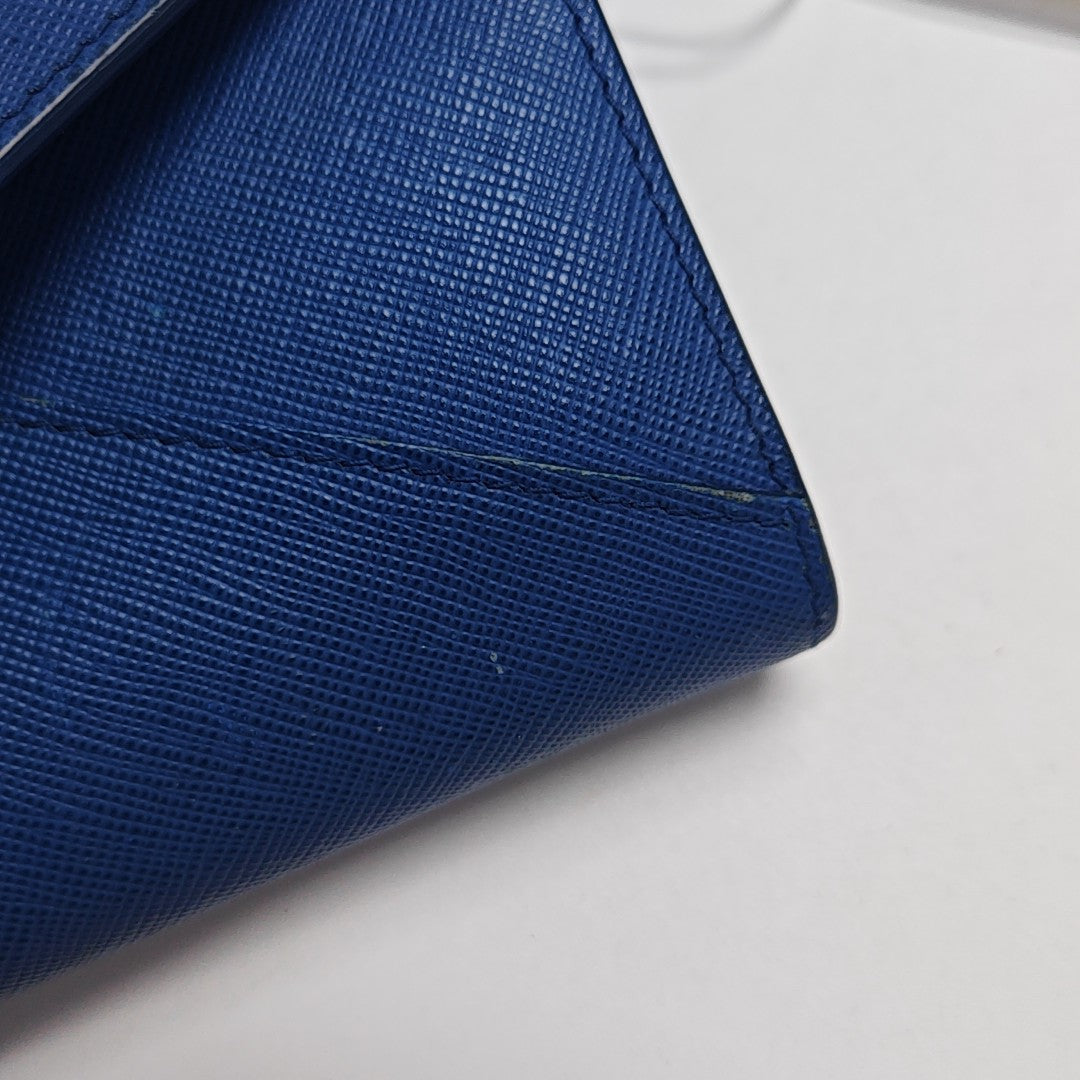 Envelope Wallet Saffiano Calfskin Blue