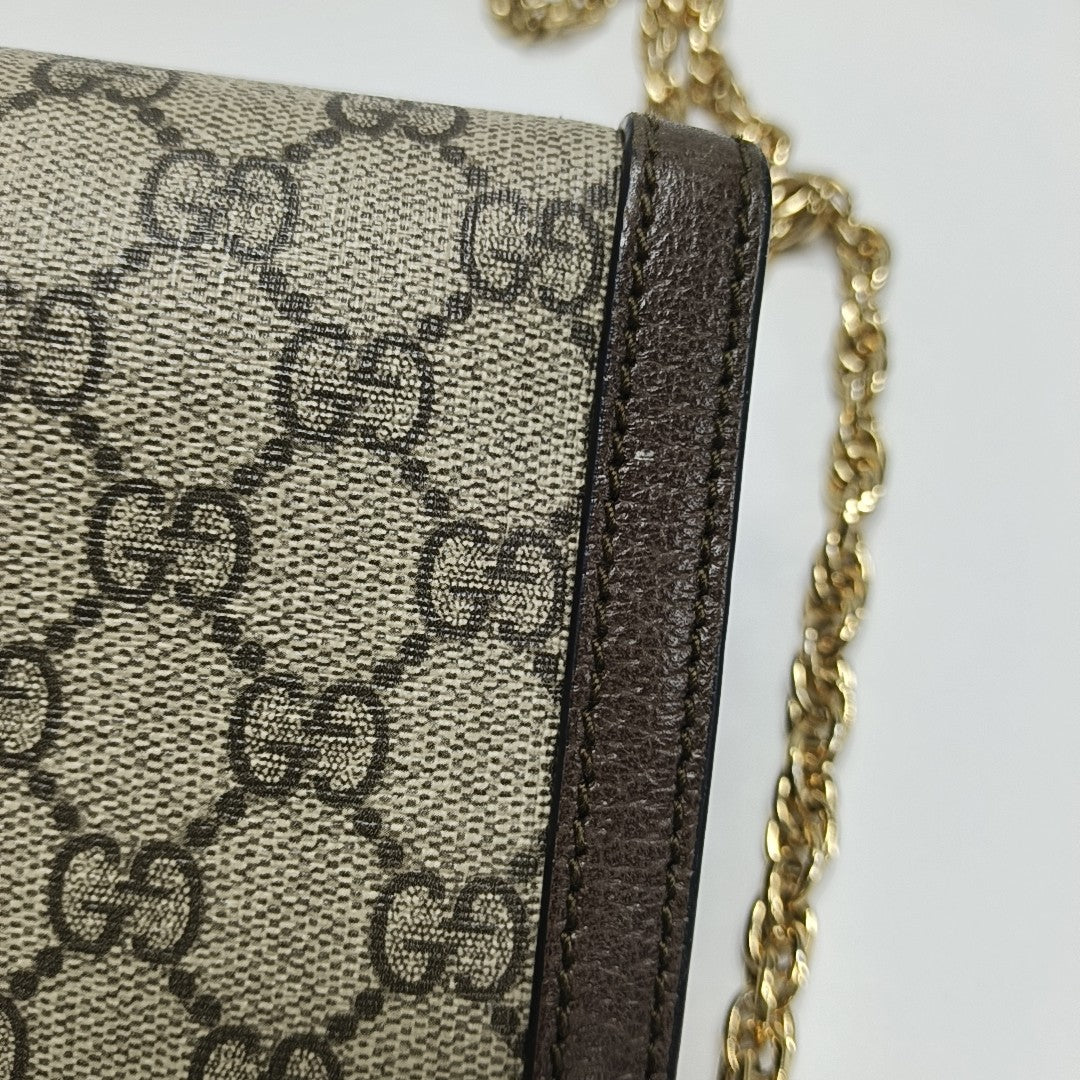 Ophidia Small Monogram Coated Canvas Beige