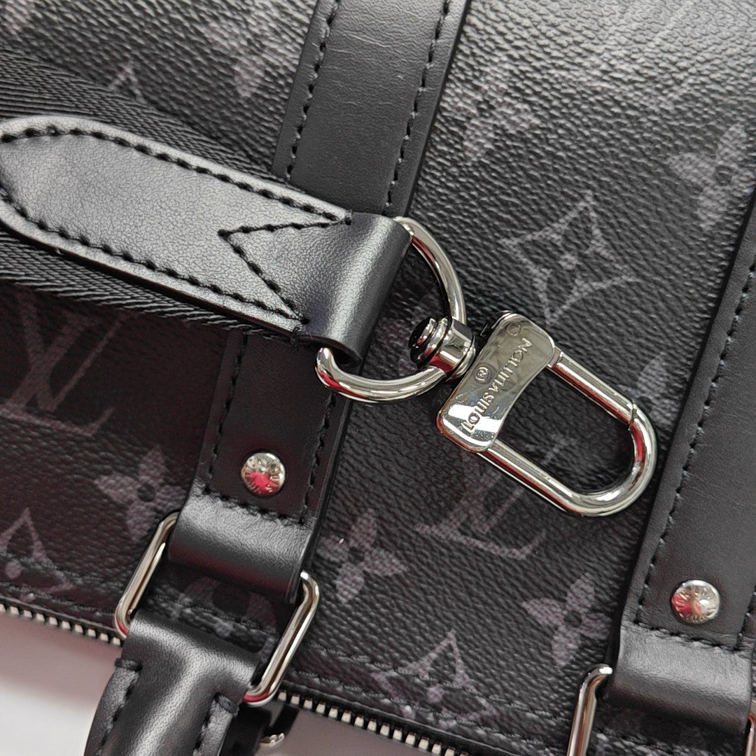 KEEPALL 25 Monogram Coated Canvas Black