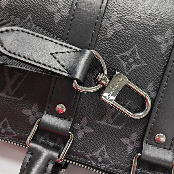 KEEPALL 25 Monogram Coated Canvas Black