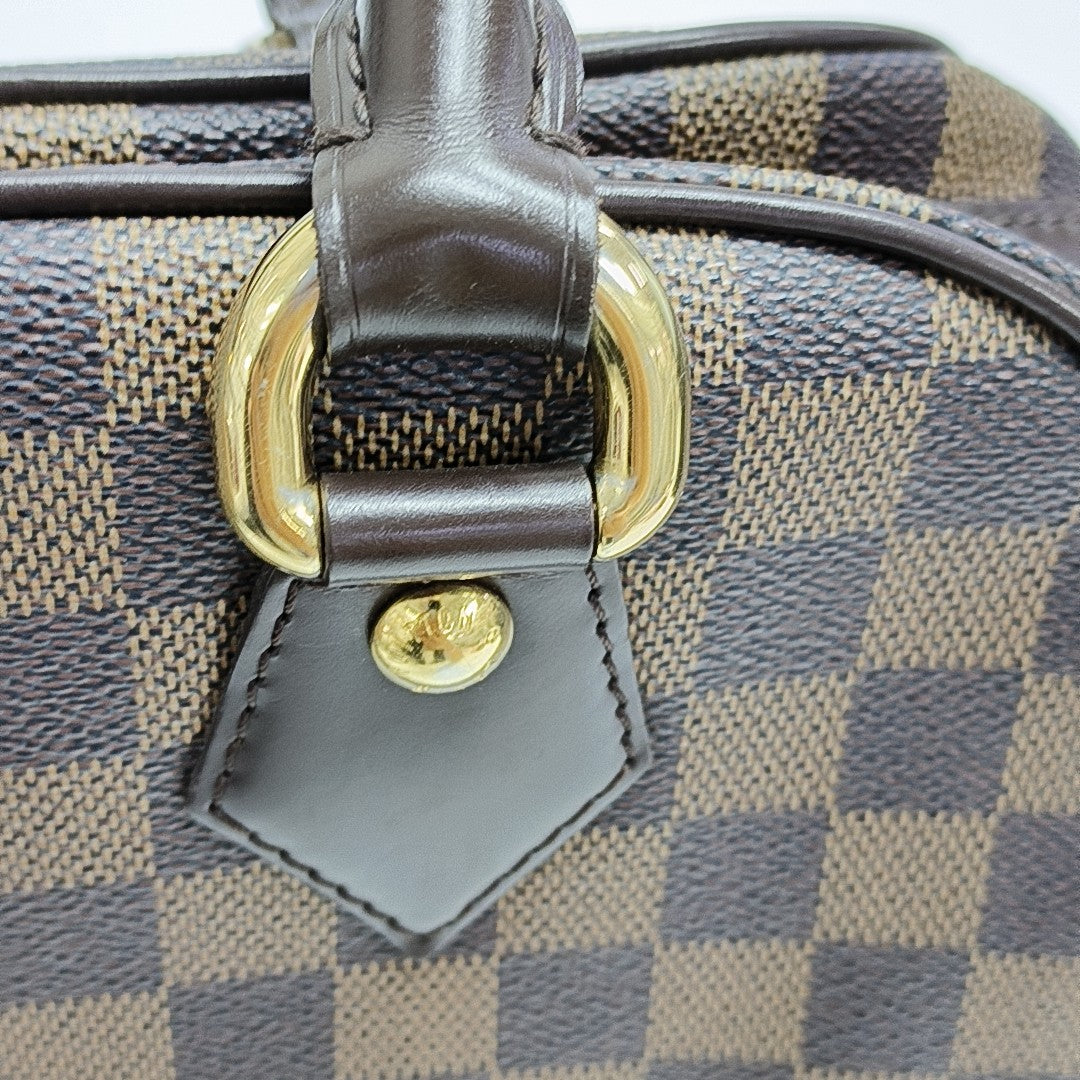 DUOMO Damier Ebene Coated Canvas Brown
