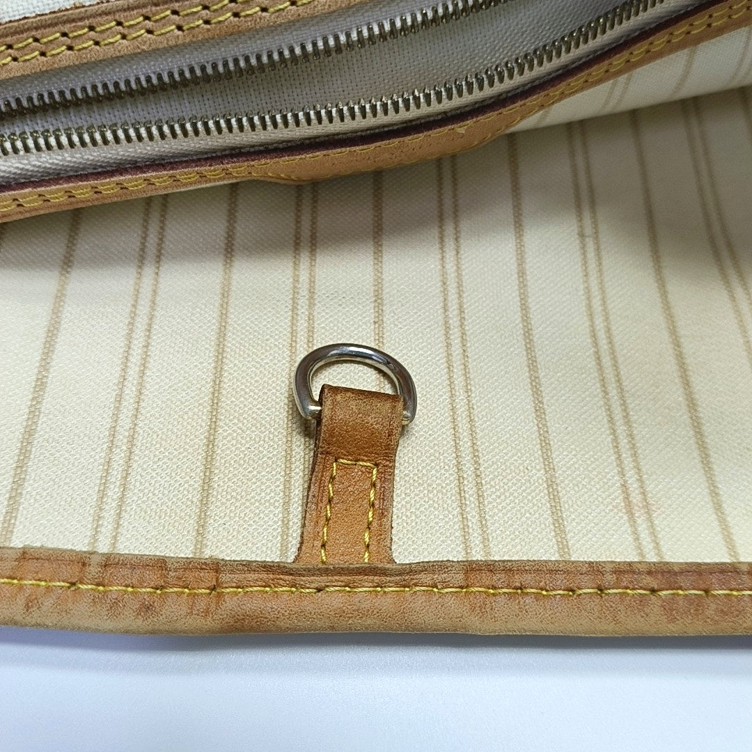 NEVERFULL MM Damier Azur Coated Canvas White