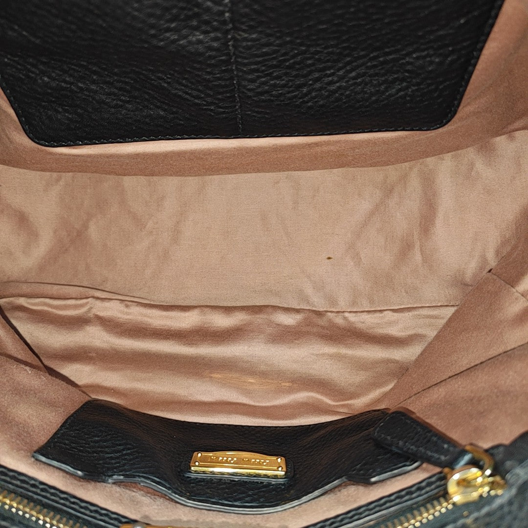Calfskin Top Handle Bag Black