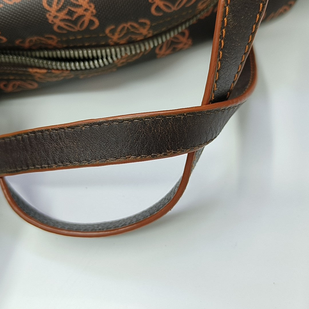 Monogram Coated Canvas Top Handle Bag Brown