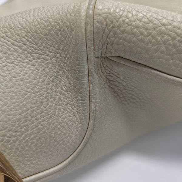 Leather Shoulder Bag White