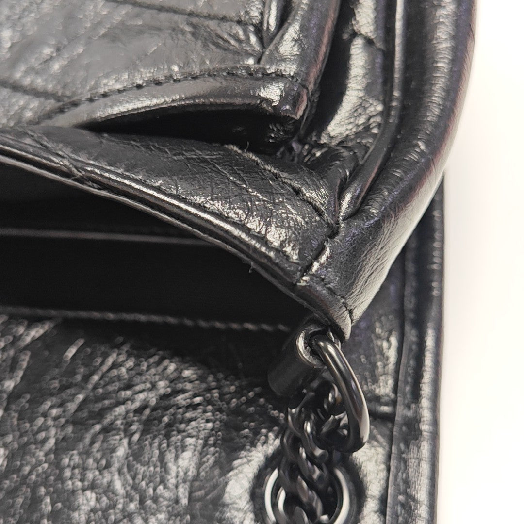 NIKI Small Chevron Calfskin Black