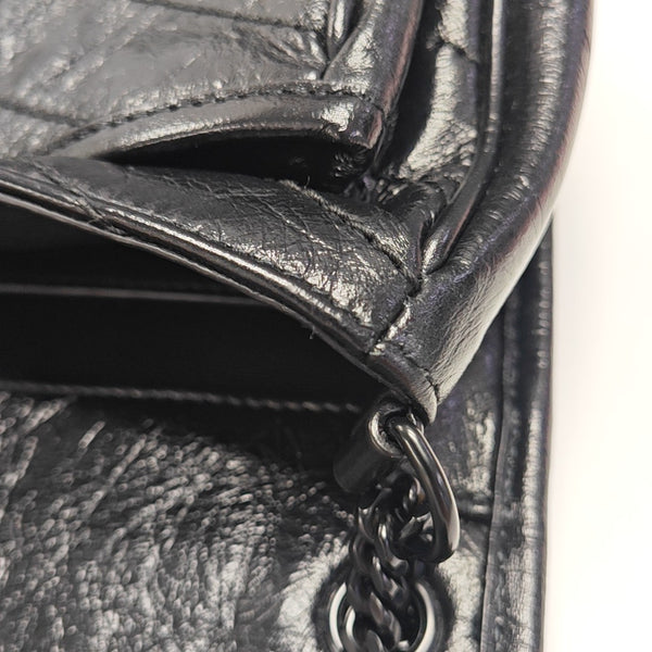 NIKI Small Chevron Calfskin Black
