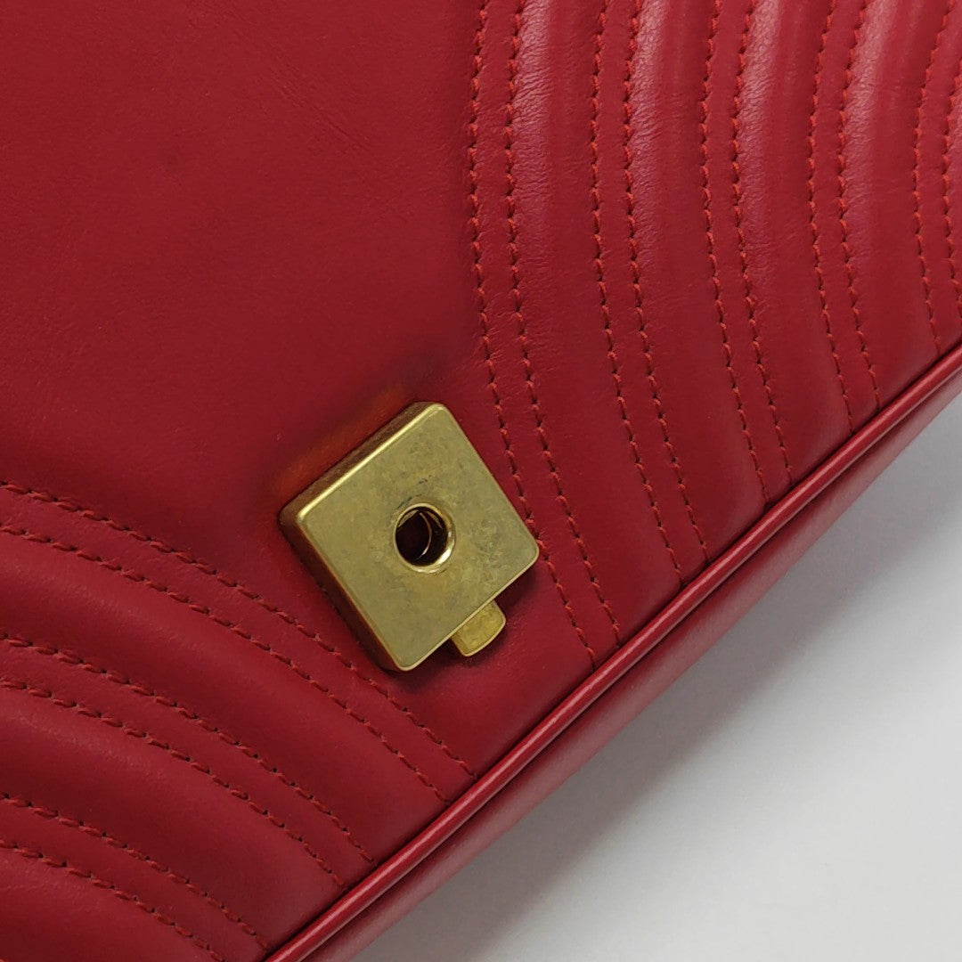 GG Marmont Medium Quilted Calfskin Red