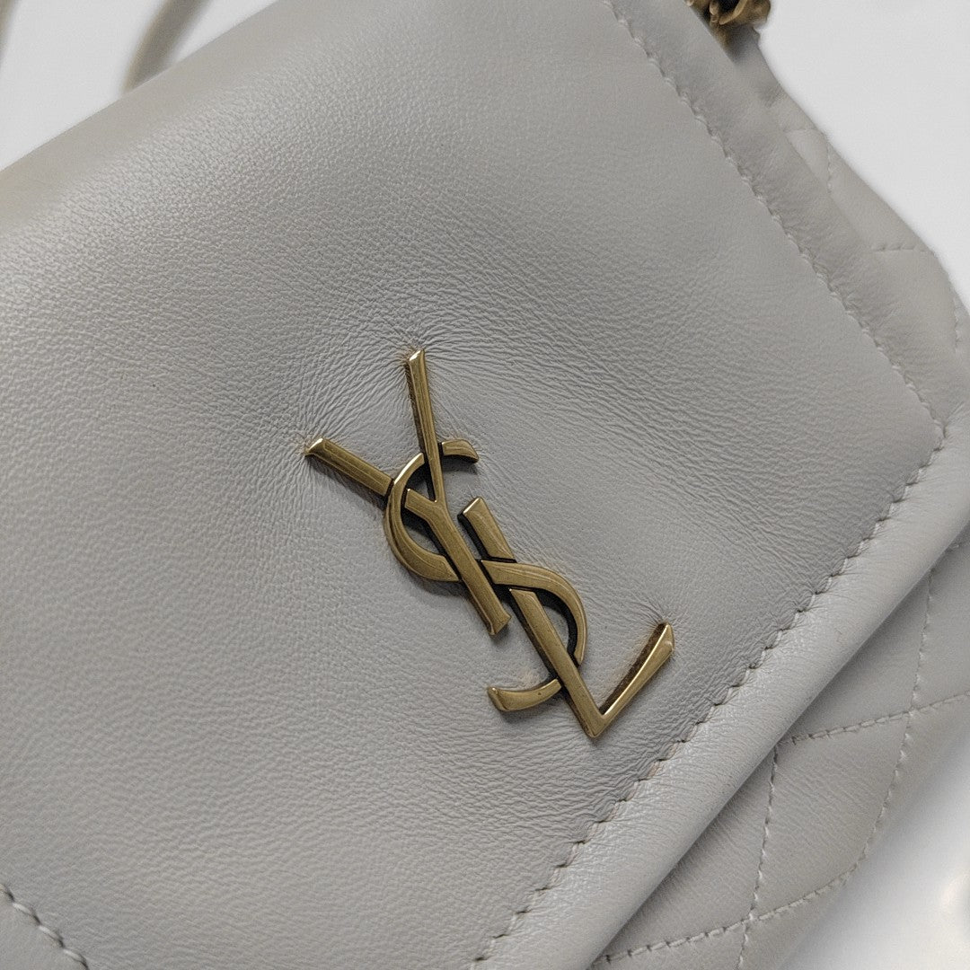 Quilted Lambskin Shoulder Bag White