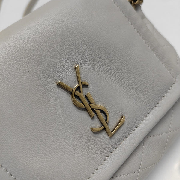 Quilted Lambskin Shoulder Bag White