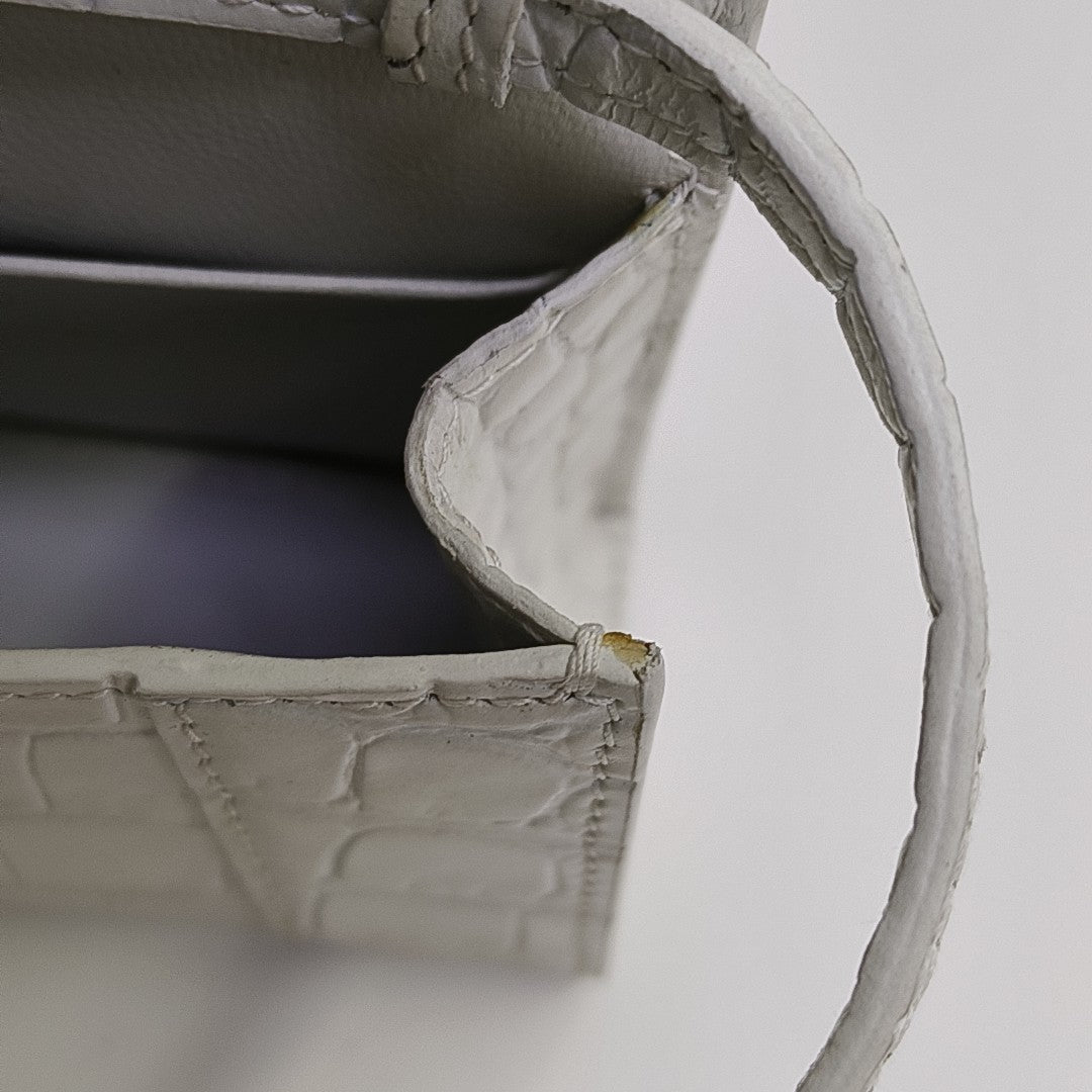 Hourglass Mini Calfskin White