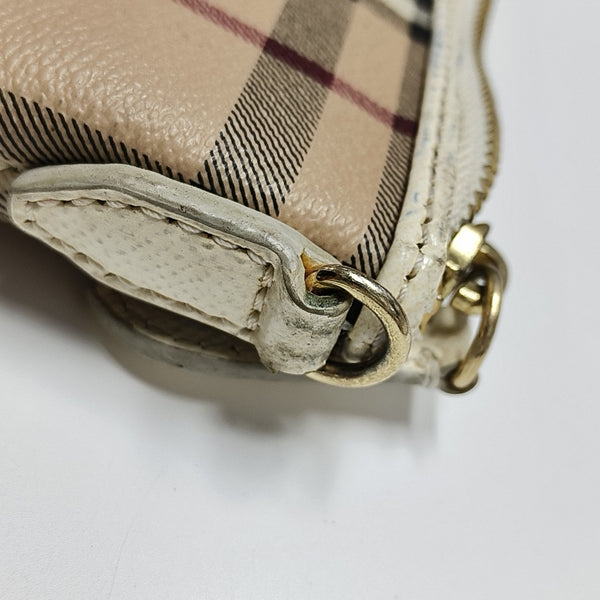 Coated Canvas Crossbody Bag Beige