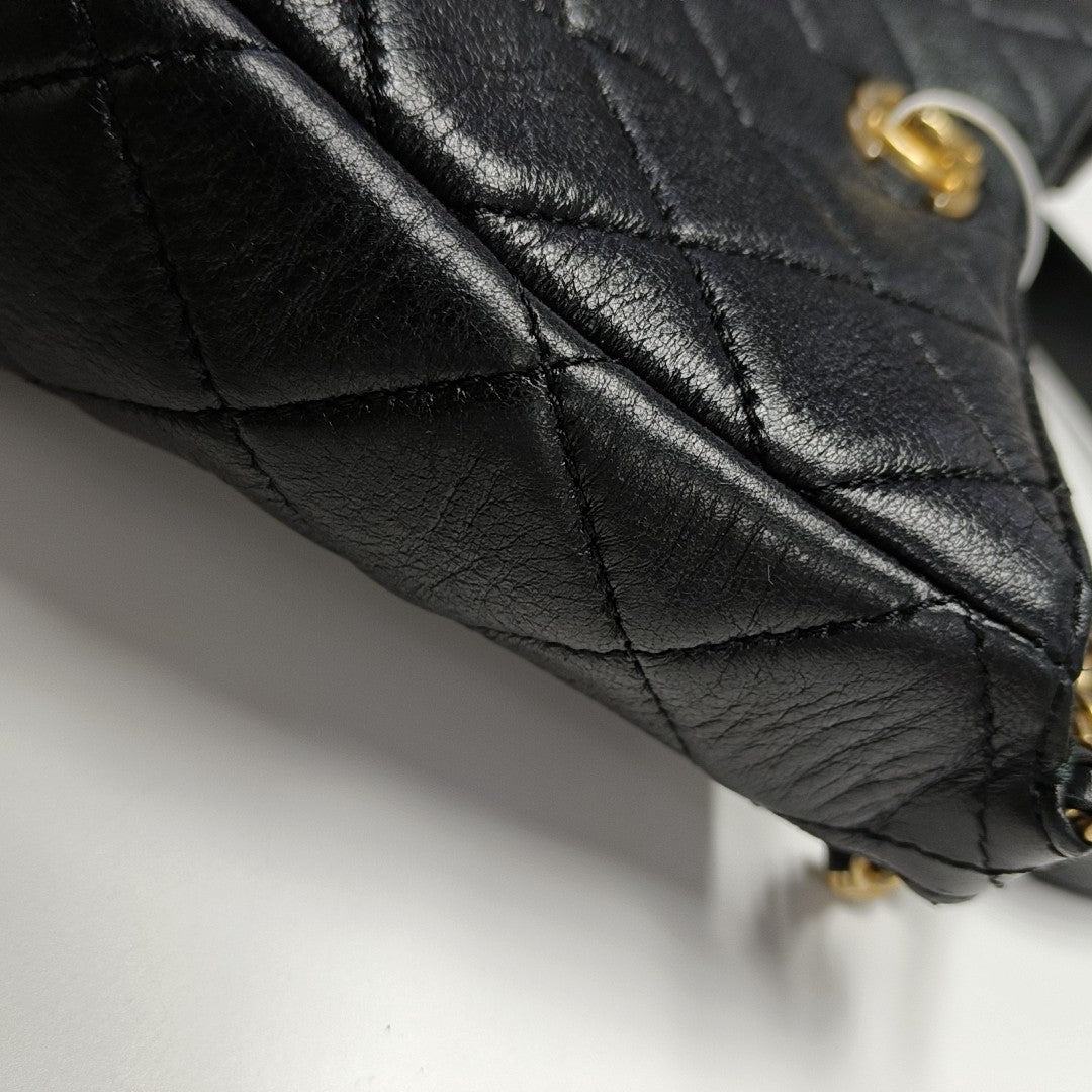 Quilted Lambskin Crossbody Bag Black