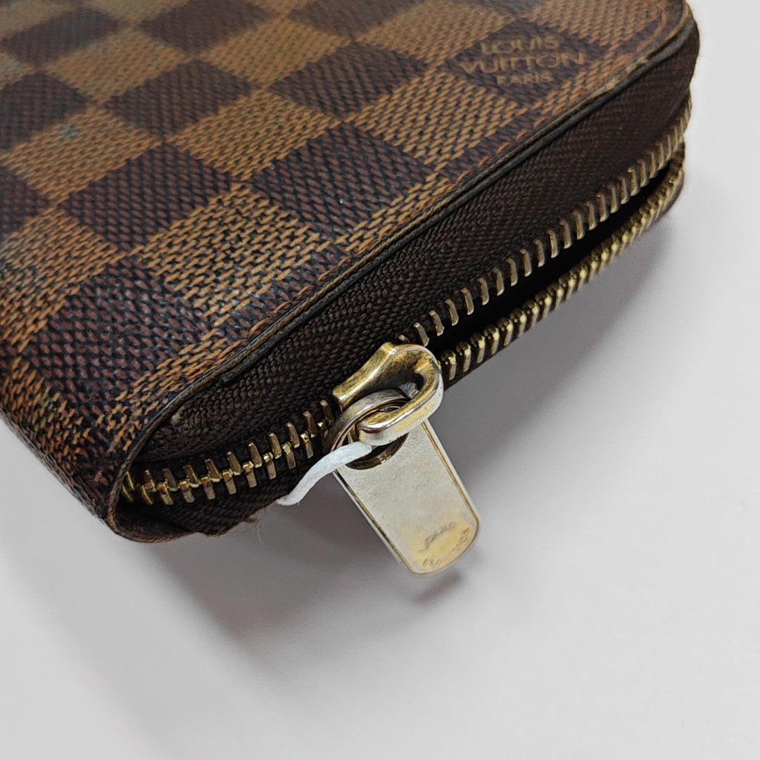 ZIPPY Damier Ebene Coated Canvas Brown Wallet