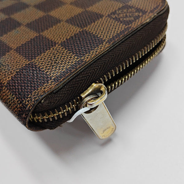 ZIPPY Damier Ebene Coated Canvas Brown Wallet