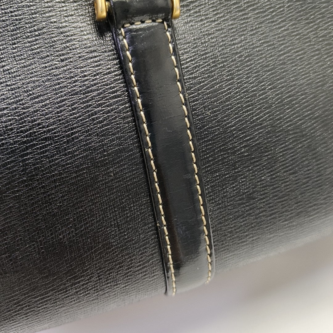 Calfskin Top Handle Bag Black