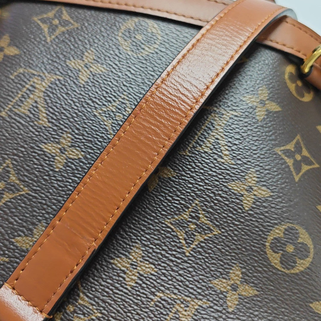 Monogram Coated Canvas Backpack PM Brown