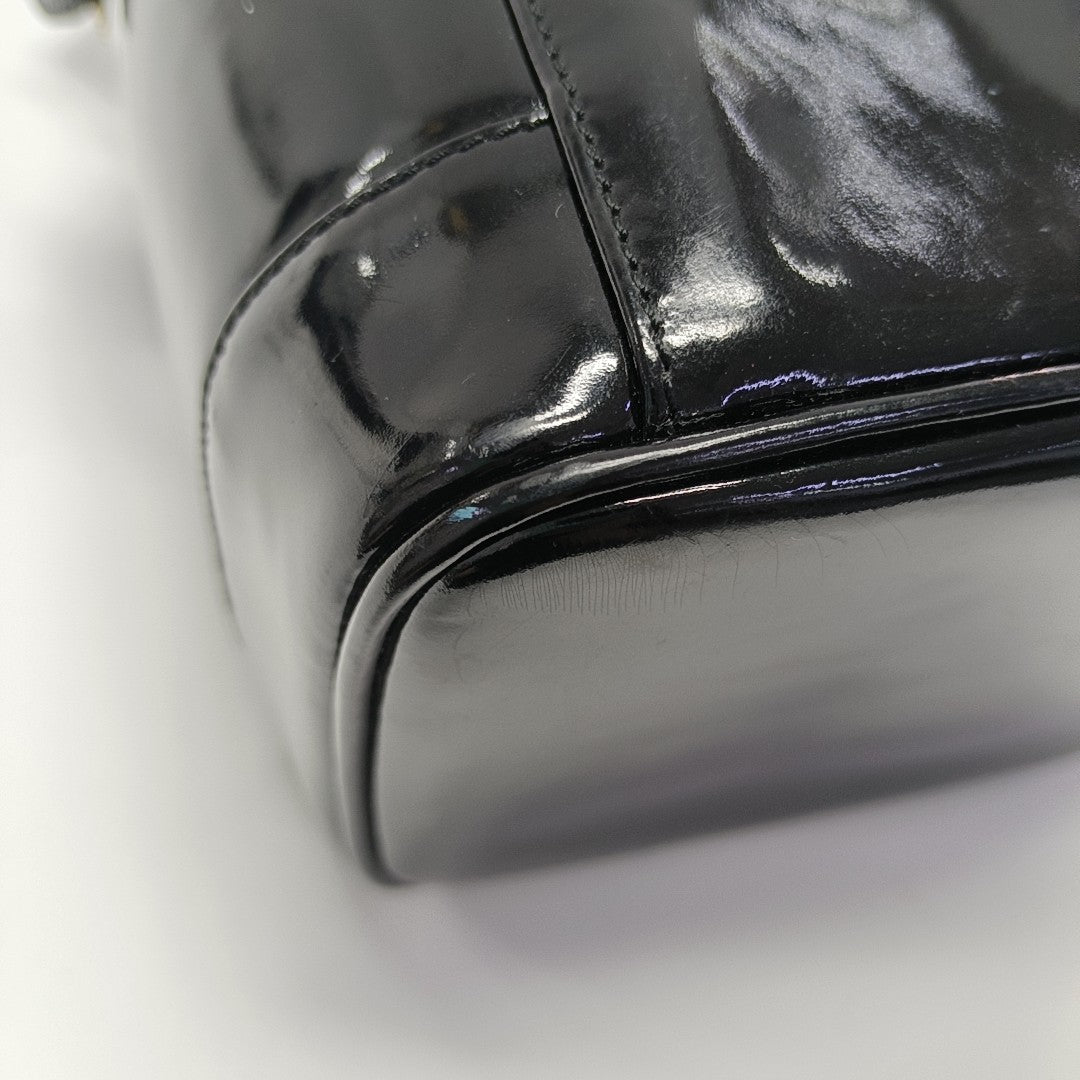 VINTAGE COSMETIC BAGS Patent Leather Black