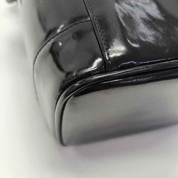 VINTAGE COSMETIC BAGS Patent Leather Black