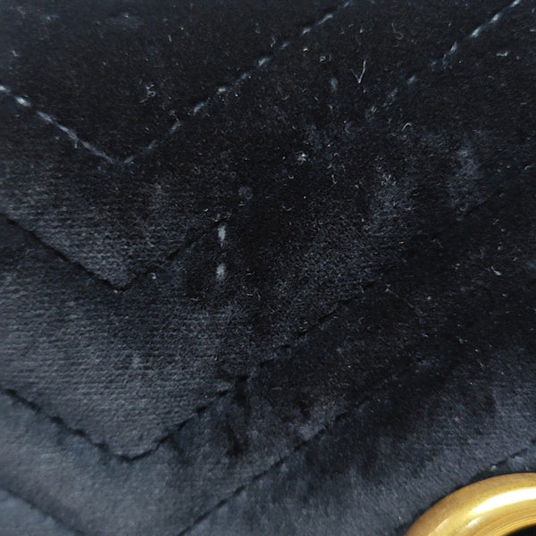 GG Marmont Medium Quilted Velvet Black