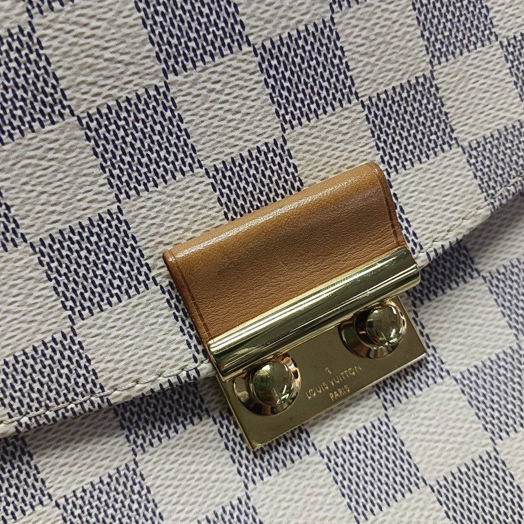 CROISETTE Damier Azur Coated Canvas White