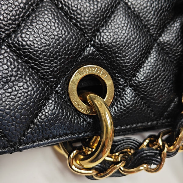 CHANEL GST Large Quilted Grained Calfskin Black