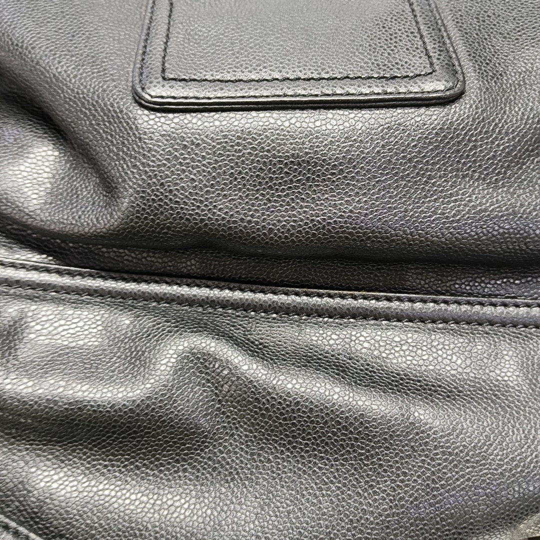 Quilted Grained Calfskin Top Handle Bag Gray