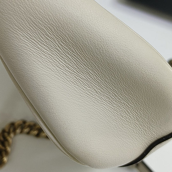 GG Marmont Small Quilted Calfskin White