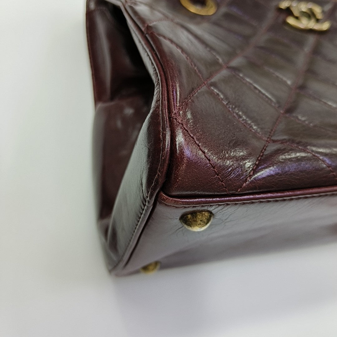 Quilted Calfskin Tote Bag Red