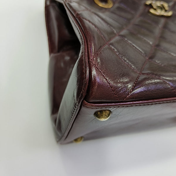 Quilted Calfskin Tote Bag Red