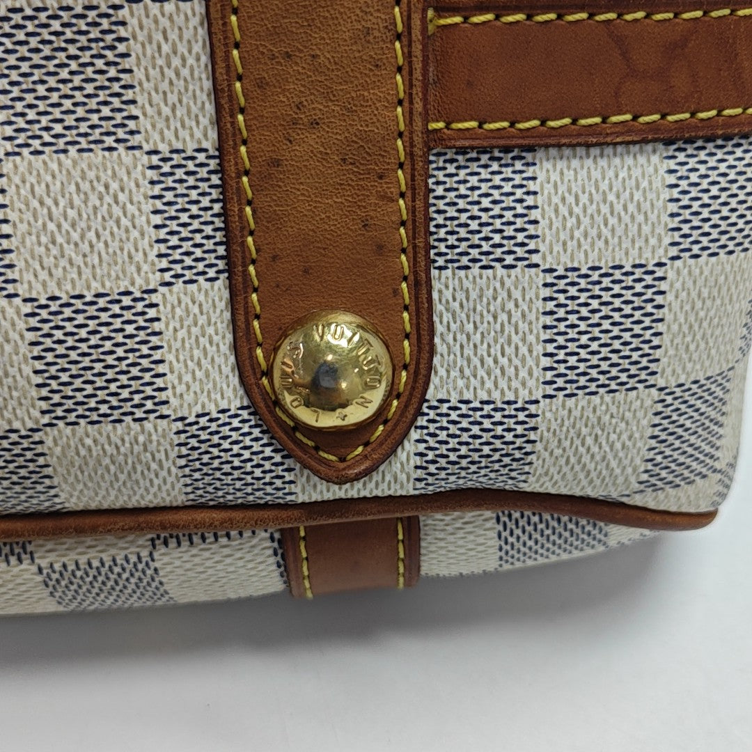 STRESA Damier Azur Coated Canvas White