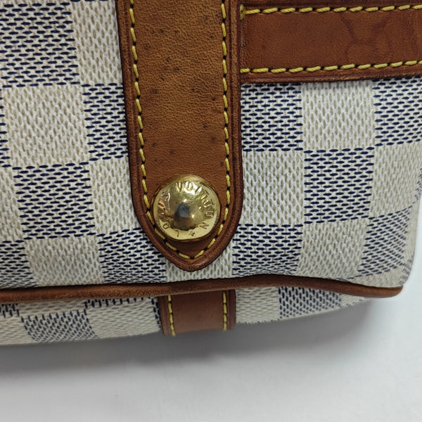 STRESA Damier Azur Coated Canvas White