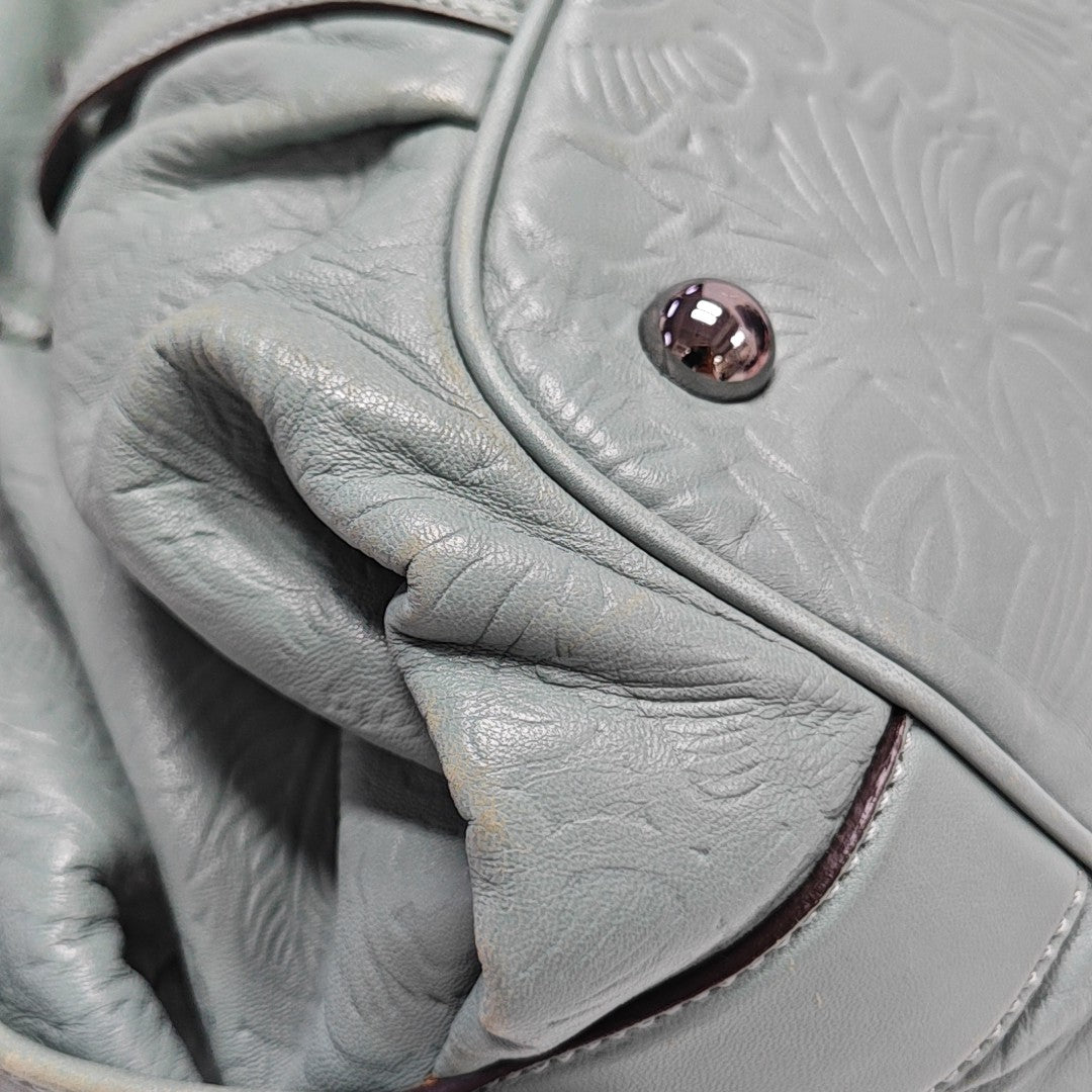 Lambskin Top Handle Bag Blue