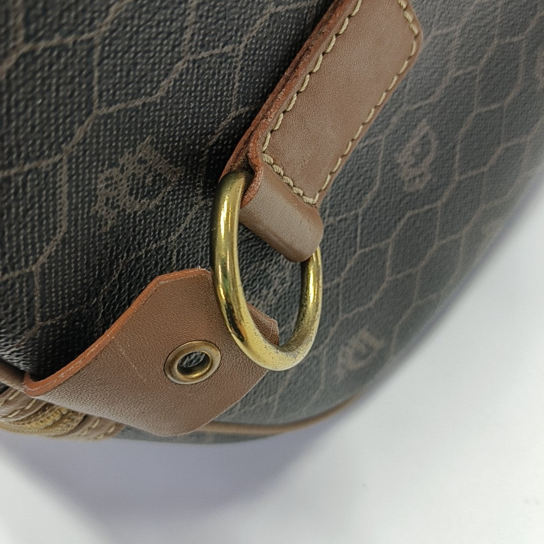 Oblique Coated Canvas Shoulder Bag Black