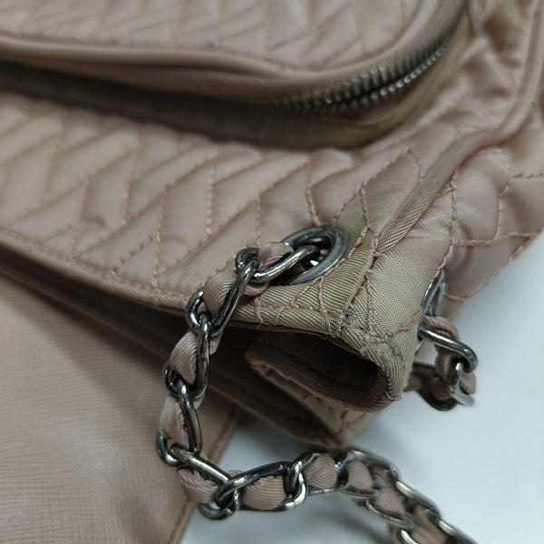 Quilted Nylon Shoulder Bag Pink